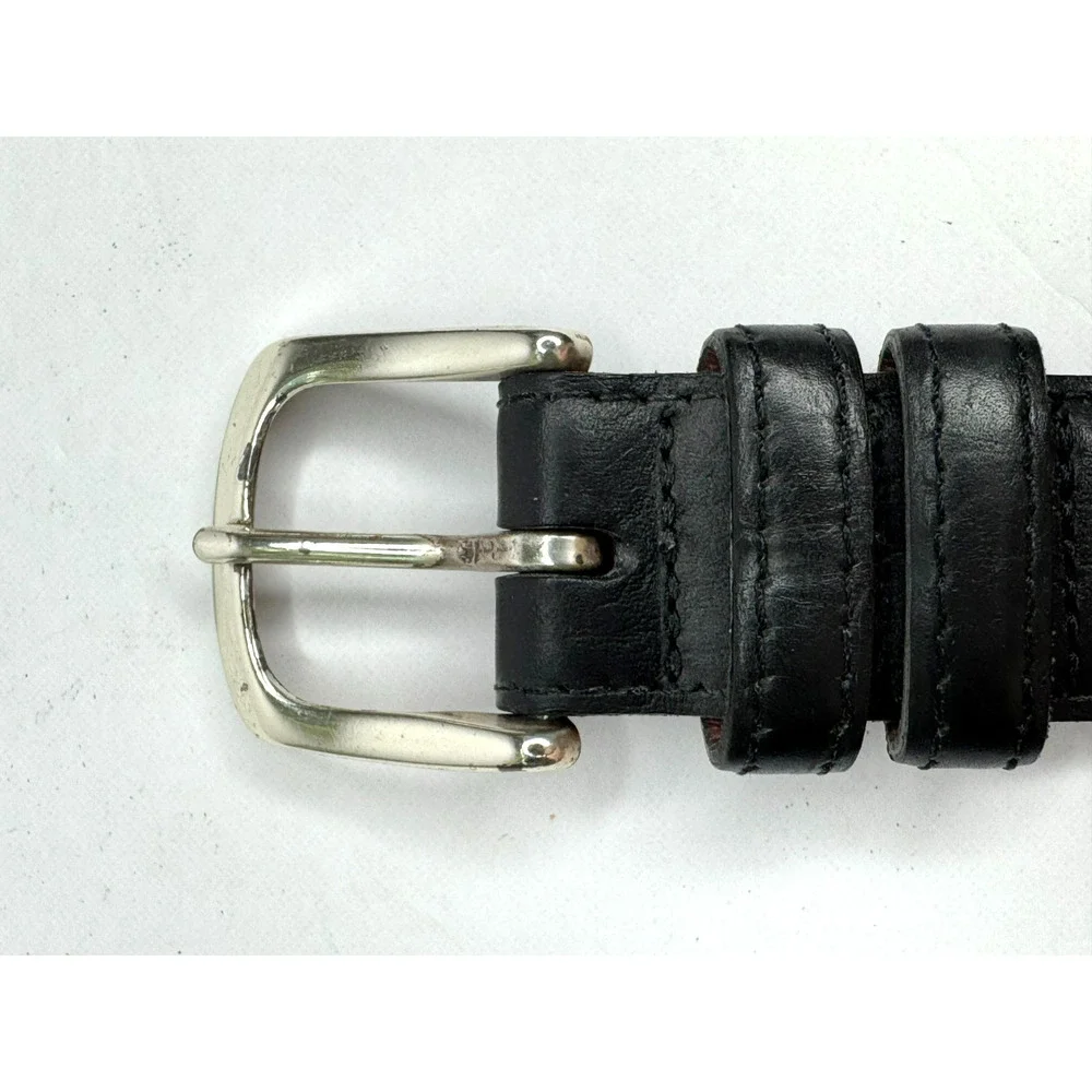 H.S. Trask Men's Authentic American Bison Black Leather Belt Size 36 USA Made